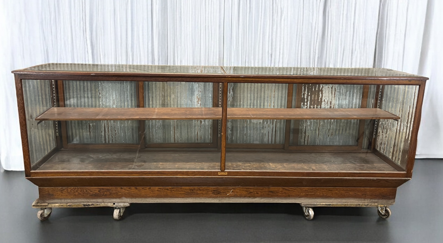 Quincy Showcase Works Store Counter, Vintage Display Case, Glass Display Cabinet