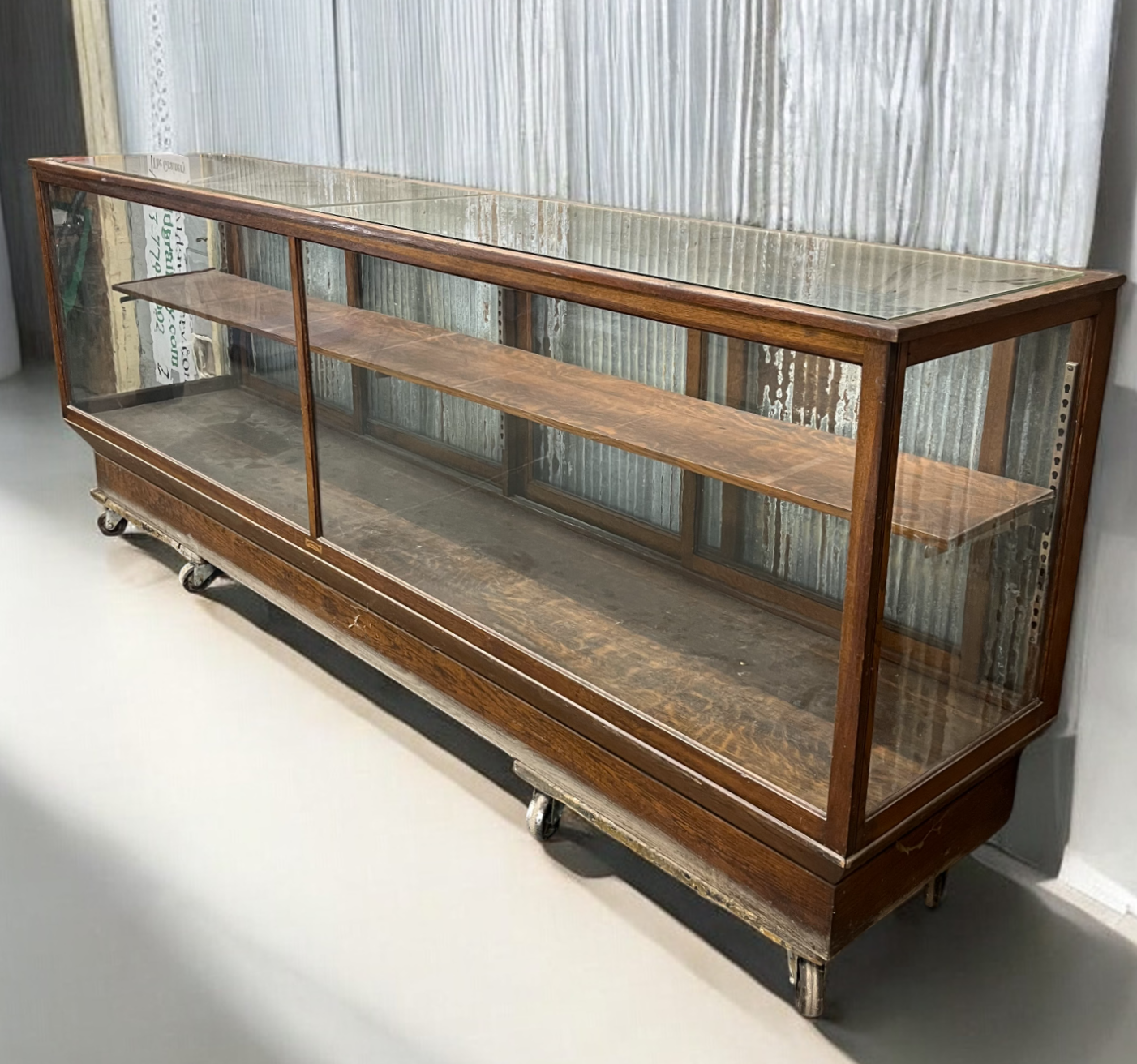 Quincy Showcase Works Store Counter, Vintage Display Case, Glass Display Cabinet