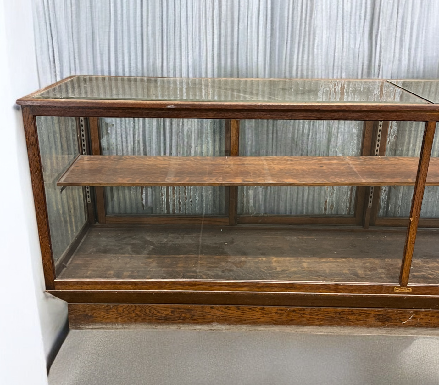 Quincy Showcase Works Store Counter, Vintage Display Case, Glass Display Cabinet