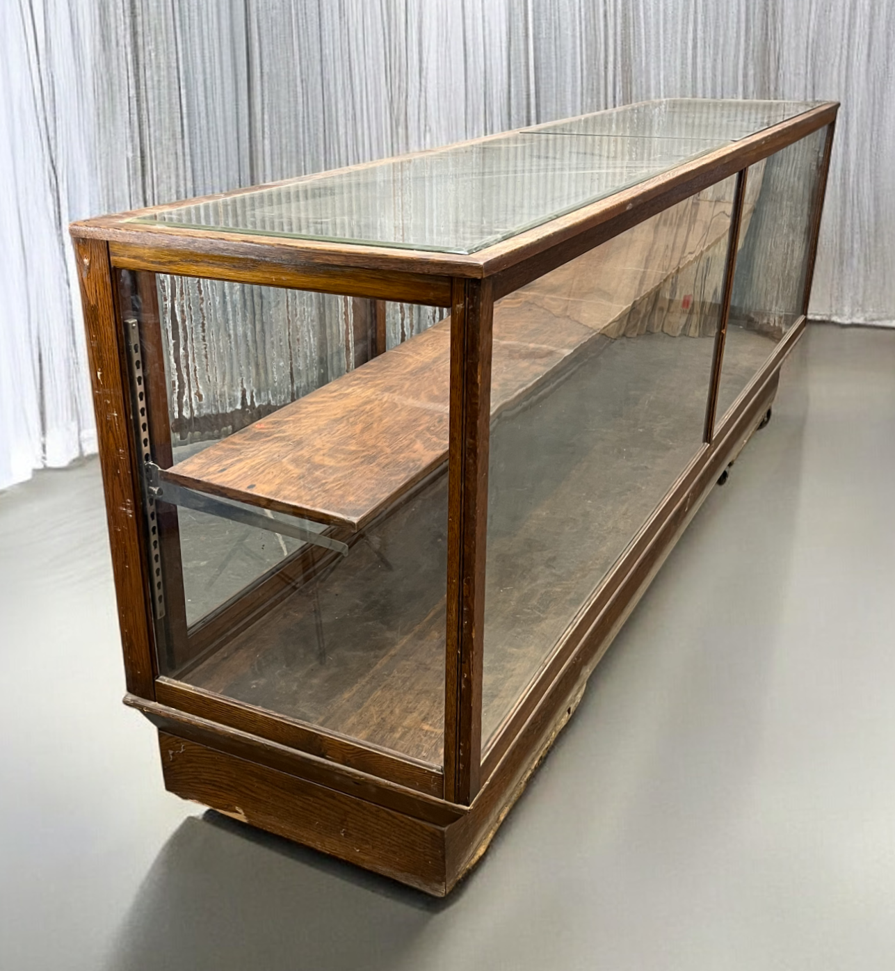 Quincy Showcase Works Store Counter, Vintage Display Case, Glass Display Cabinet