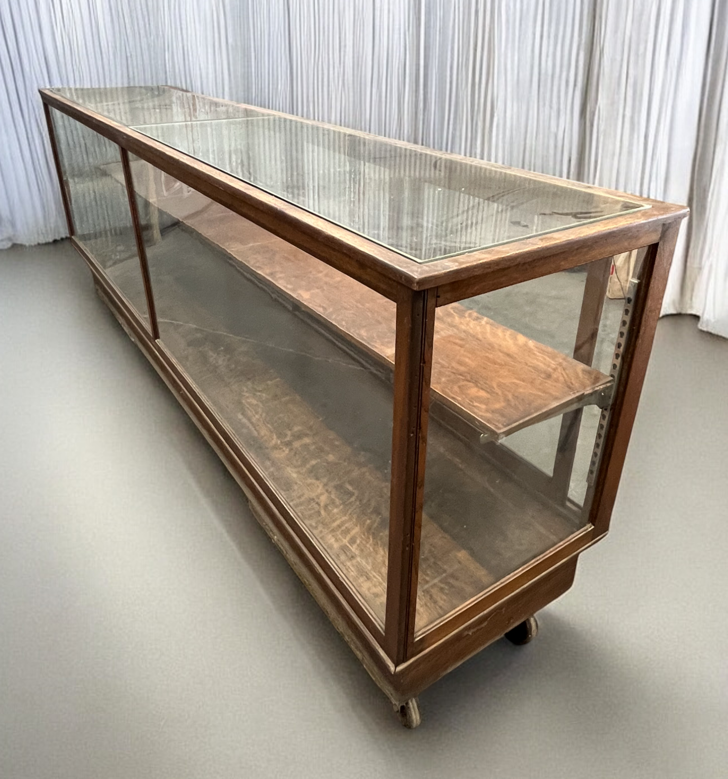 Quincy Showcase Works Store Counter, Vintage Display Case, Glass Display Cabinet