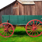 Green Chuck Wagon, High Wheel Wagon, Vintage Farm Wagon, Horse Drawn Buckboard