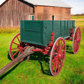 Green Chuck Wagon, High Wheel Wagon, Vintage Farm Wagon, Horse Drawn Buckboard