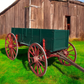 Green Chuck Wagon, High Wheel Wagon, Vintage Farm Wagon, Horse Drawn Buckboard