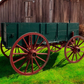 Green Chuck Wagon, High Wheel Wagon, Vintage Farm Wagon, Horse Drawn Buckboard