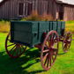 Green Chuck Wagon, High Wheel Wagon, Vintage Farm Wagon, Horse Drawn Buckboard