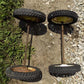 4 Vintage Metal Baby Buggy Wheels Pedal Car Garden Cart Pumpkin Wagon A52