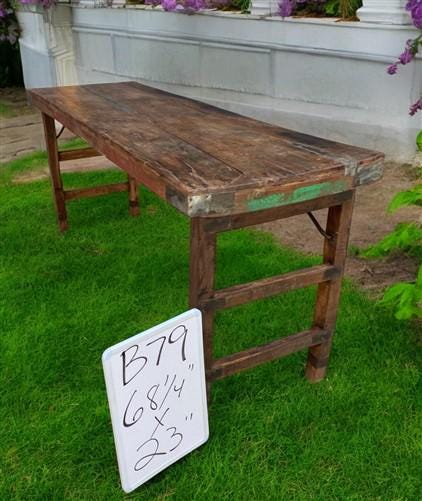 Rustic Folding Table, Vintage Dining Room Table, Kitchen Island, Sofa Table, B79