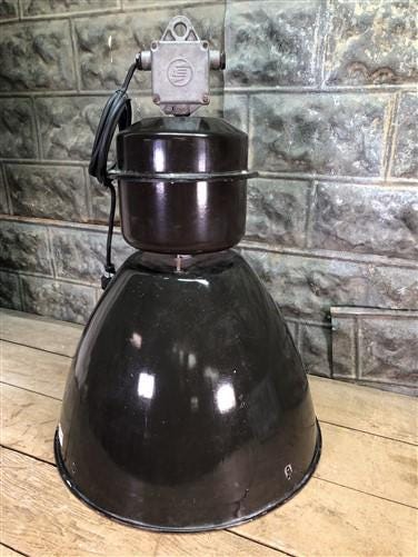 1950s Czech Factory Rewired Lamp, Elektrosvit Industrial Machine Age Lighting C