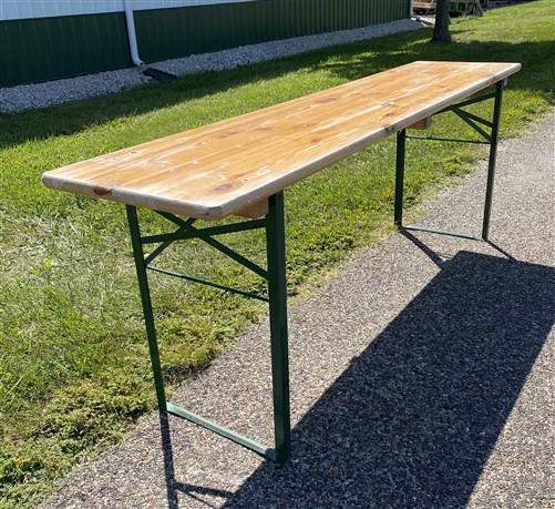 Vintage German Beer Garden Table, Portable Industrial Wood Table, Dining, C93