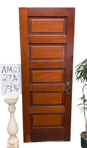 Vintage American Door (27.75x73.75) Five Panel Interior Door, Architectural AM60