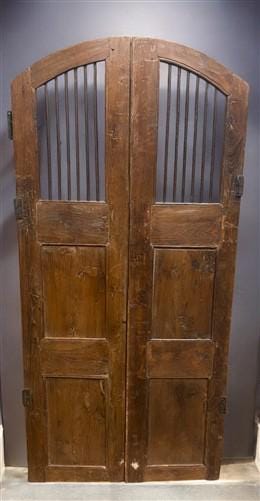 Vintage Indian Garden Gates, Carved Teak Metal Doors, Architectural Salvage A108