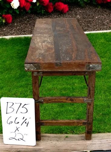 Rustic Folding Table, Vintage Dining Room Table, Kitchen Island, Sofa Table, B75