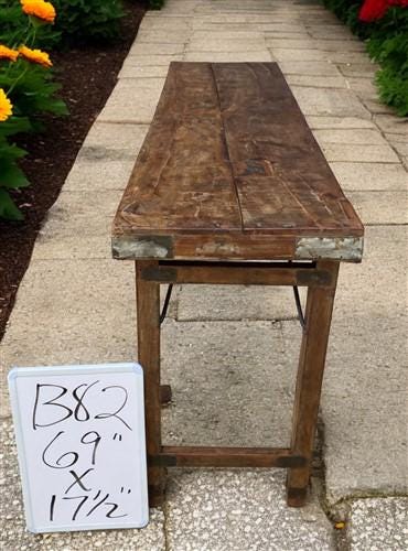 Rustic Folding Table, Vintage Dining Room Table, Kitchen Island, Sofa Table, B82