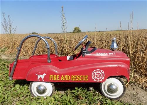 Pacific Cycle Instep Fire & Rescue Engine No 7, Toy Pedal Fire Truck, Pedal Car