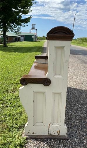 Vintage Wooden Church Pew, Porch Bench, Entry Foyer Bench, Dining Seating, C24