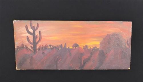 1920s Southwestern Intinerant Art Landscape Painting, Original Art Desert, O