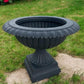 30" Tall Cast Iron Fluted Urn, Flower Pot Planter, Garden Patio Yard Art A4