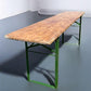 Vintage German Beer Garden Table, Portable Industrial Wood Table, Dining, C92