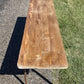 Stained Vintage German Beer Garden Table, Portable Industrial Wood Table, A7