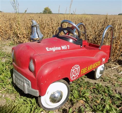 Pacific Cycle Instep Fire & Rescue Engine No 7, Toy Pedal Fire Truck, Pedal Car