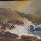 1920s E Crowe Seascape Painting on Canvas Board, Original Art Waterscape, Q