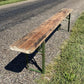 Stained Vintage German Beer Garden Bench Portable Industrial Wood Bench Seat B45