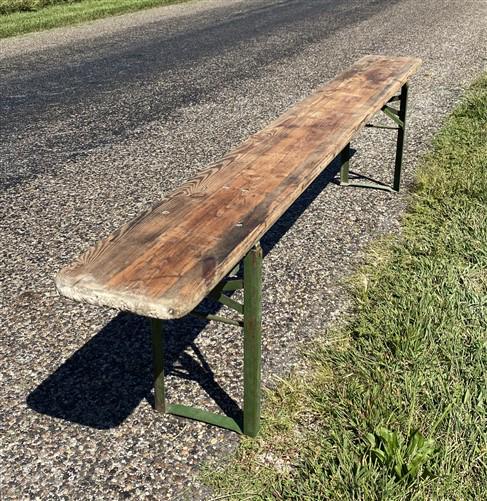 Stained Vintage German Beer Garden Bench Portable Industrial Wood Bench Seat B45