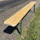 Yellow Vintage German Beer Garden Bench, Portable Industrial Wood Bench Seat, Y6