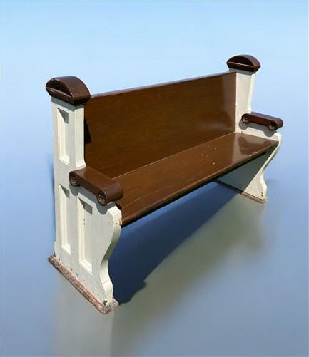 Vintage Wooden Church Pew, Porch Bench, Entry Foyer Bench, Dining Seating, C28