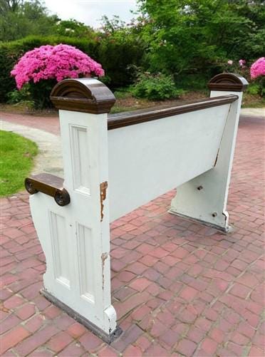 Vintage Wooden Church Pew, Porch Bench, Entry Foyer Bench, Dining Seating, C23