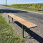 Stained Vintage German Beer Garden Bench Portable Industrial Wood Bench Seat B45