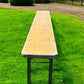 Yellow Vintage German Beer Garden Bench, Portable Industrial Wood Bench Seat, Y5