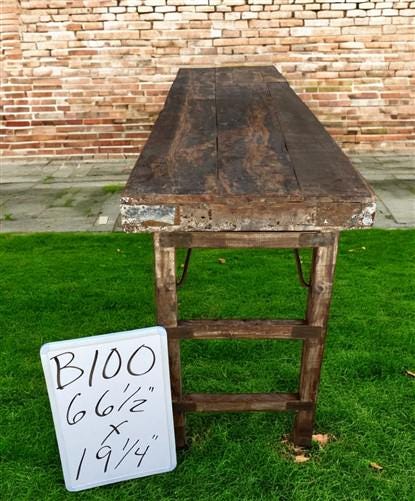 Rustic Folding Table, Vintage Dining Room Table, Kitchen Island, Sofa Table B100