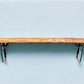 Stained Vintage German Beer Garden Bench Portable Industrial Wood Bench Seat B43