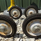 4 Vintage Metal Baby Buggy Wheels Pedal Car Garden Cart Pumpkin Wagon A51