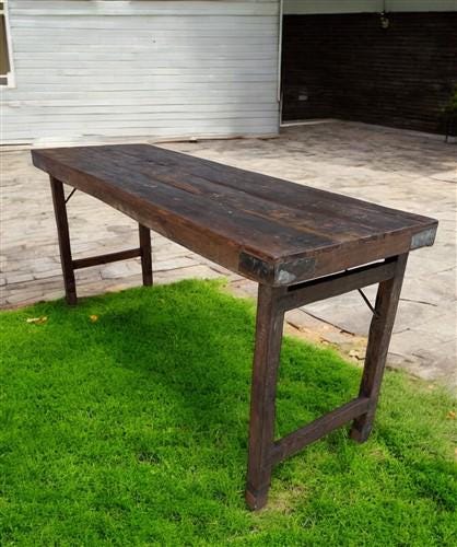 Rustic Folding Table, Vintage Dining Room Table, Kitchen Island, Sofa Table, B88