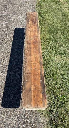 Stained Vintage German Beer Garden Bench Portable Industrial Wood Bench Seat B45