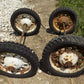 4 Vintage Metal Baby Buggy Wheels Pedal Car Garden Cart Pumpkin Wagon A52