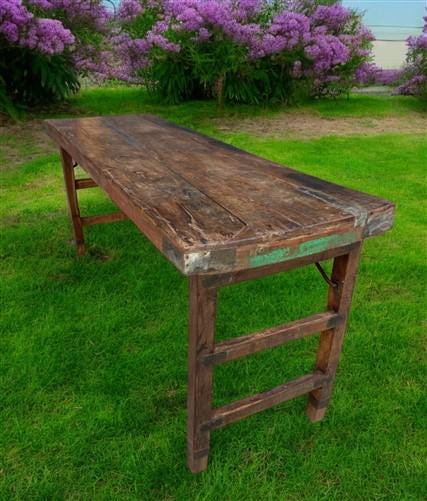 Rustic Folding Table, Vintage Dining Room Table, Kitchen Island, Sofa Table, B79