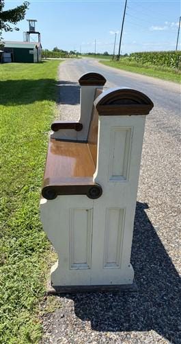 Vintage Wooden Church Pew, Porch Bench, Entry Foyer Bench, Dining Seating, C32