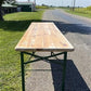 Vintage German Beer Garden Table, Portable Industrial Wood Table, Dining, C93