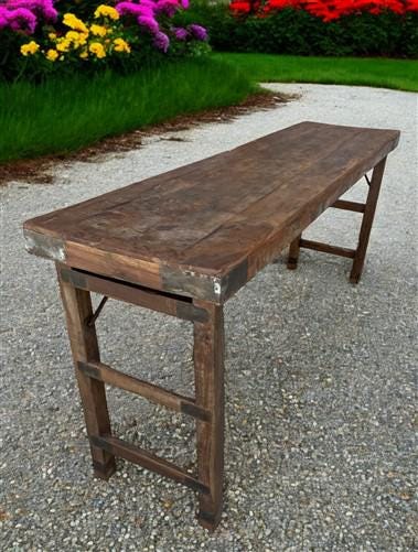 Rustic Folding Table, Vintage Dining Room Table, Kitchen Island, Sofa Table, B96