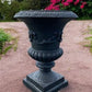 17" Tall Cast Iron Fluted Urn, Flower Pot Planter, Garden Patio Yard Art G1