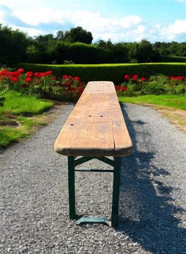 Stained Vintage German Beer Garden Bench Portable Industrial Wood Bench Seat B44