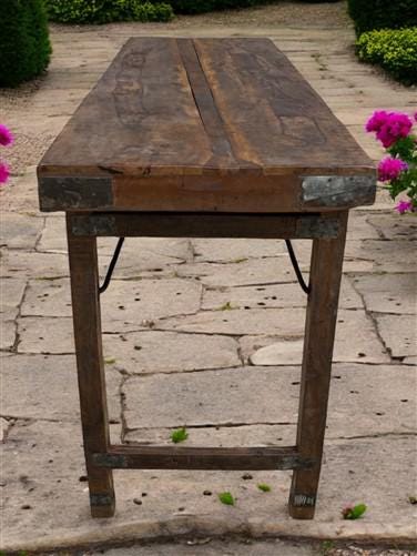 Rustic Folding Table, Vintage Dining Room Table, Kitchen Island, Sofa Table, B91