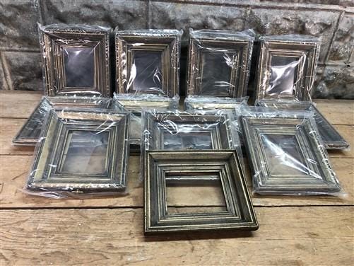 12 Gold Wood 4.5x3.5 Picture Photo Frames with Glass, Art Craft Supplies A