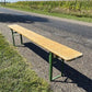 Yellow Vintage German Beer Garden Bench, Portable Industrial Wood Bench Seat, Y6