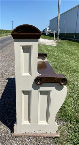 Vintage Wooden Church Pew, Porch Bench, Entry Foyer Bench, Dining Seating, C32