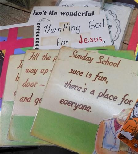 1970s Sunday School Kids Church Bible School Posters Signs Religious Material